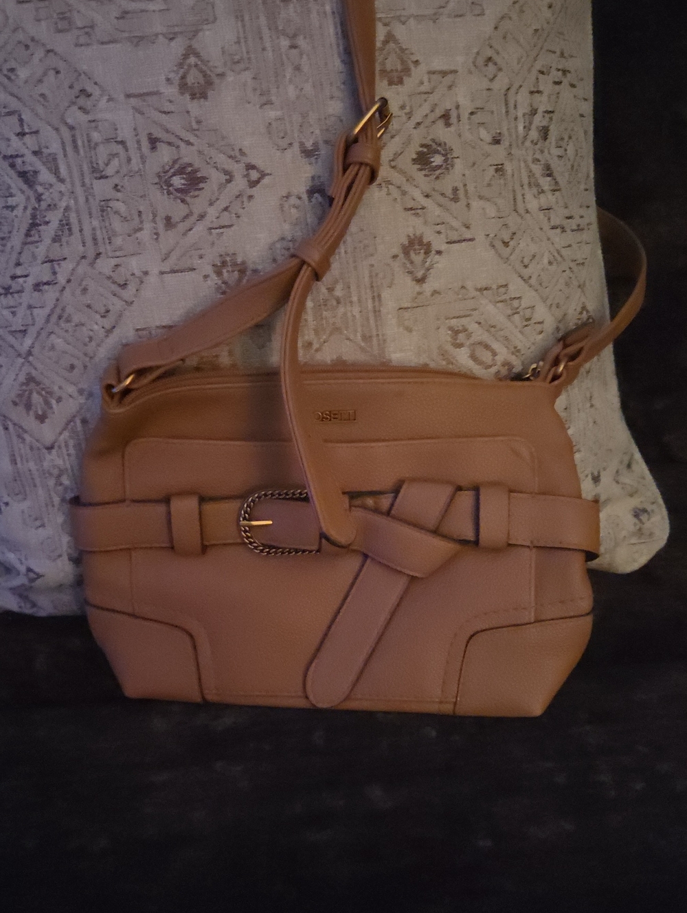 Rosetti Tan Shoulder Bag with Knot and Buckle Detail